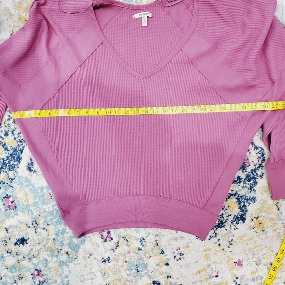 NEW Free People Santa Clara LS Thermal Oversized wide neck top Mulberry NWOT. - Picture 7 of 9